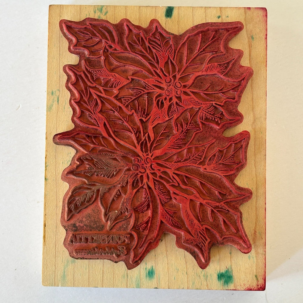 PSX Poinsettia Rubber Stamp K-784 Botanical Christmas Floral Holiday Card Making Scrapbooking