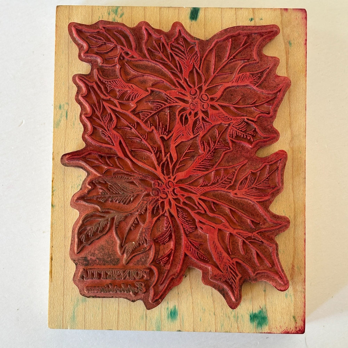 PSX Poinsettia Rubber Stamp K-784 Botanical Christmas Floral Holiday Card Making Scrapbooking