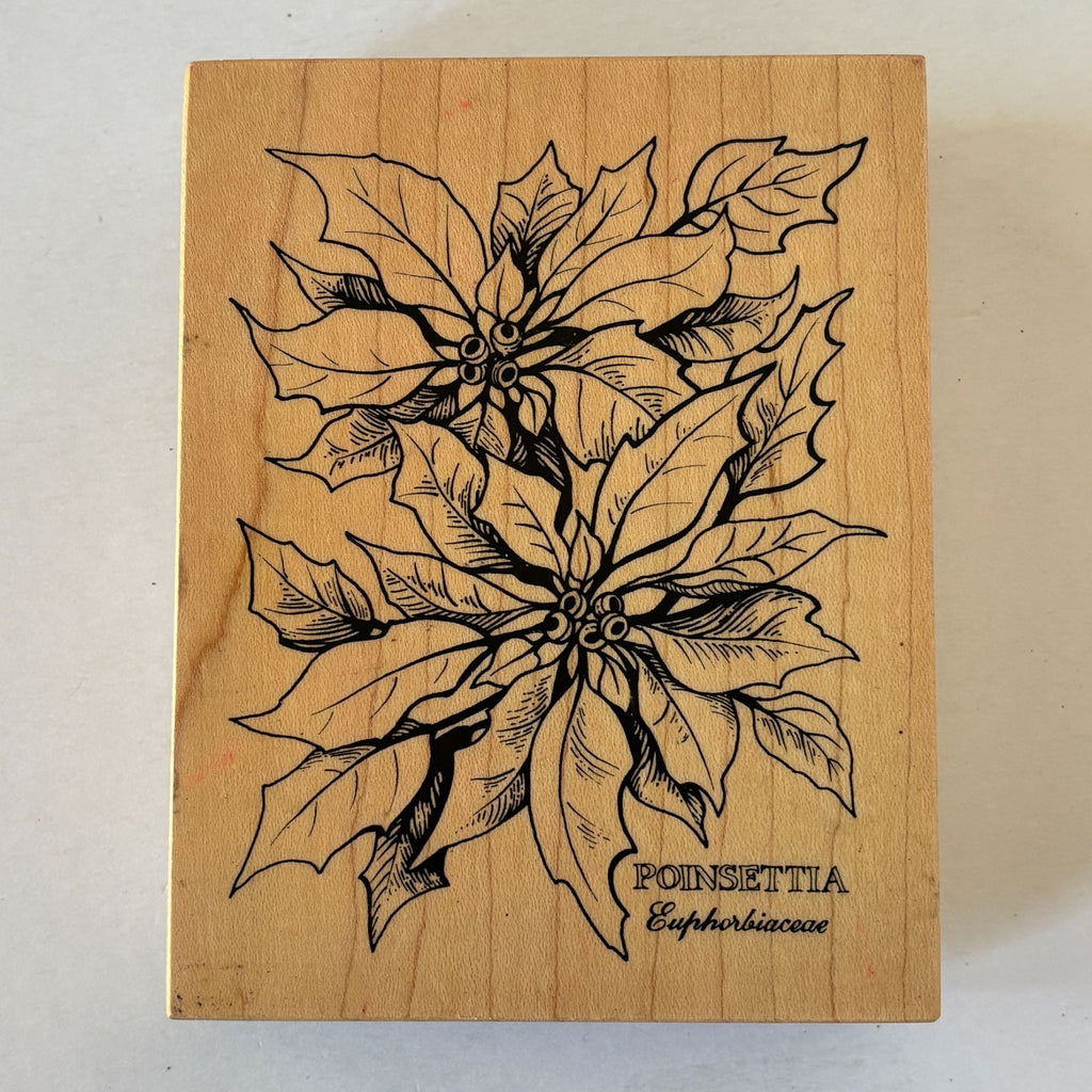 PSX Poinsettia Rubber Stamp K-784 Botanical Christmas Floral Holiday Card Making Scrapbooking