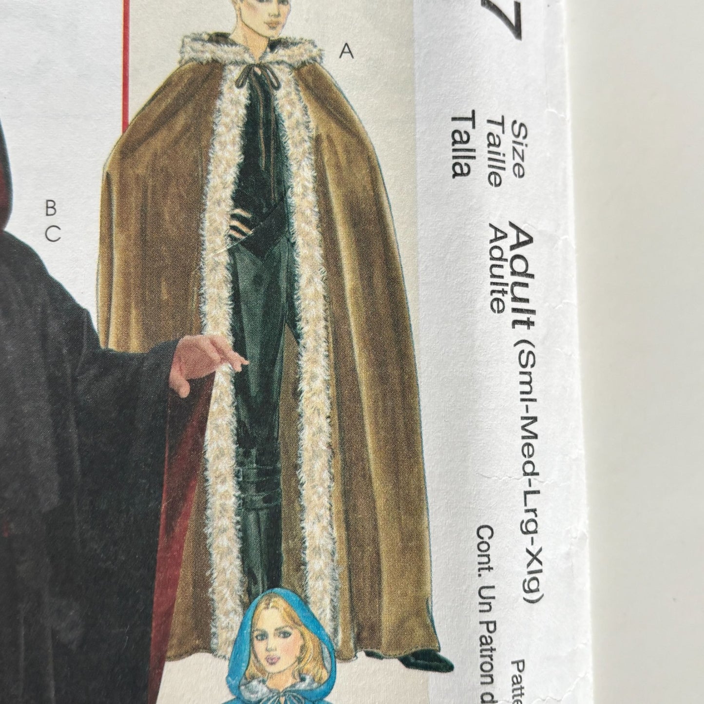 McCalls Sewing Pattern M5957 Adult Easy Halloween Costume Cloak Cape Cosplay Renaissance S-XL Uncut