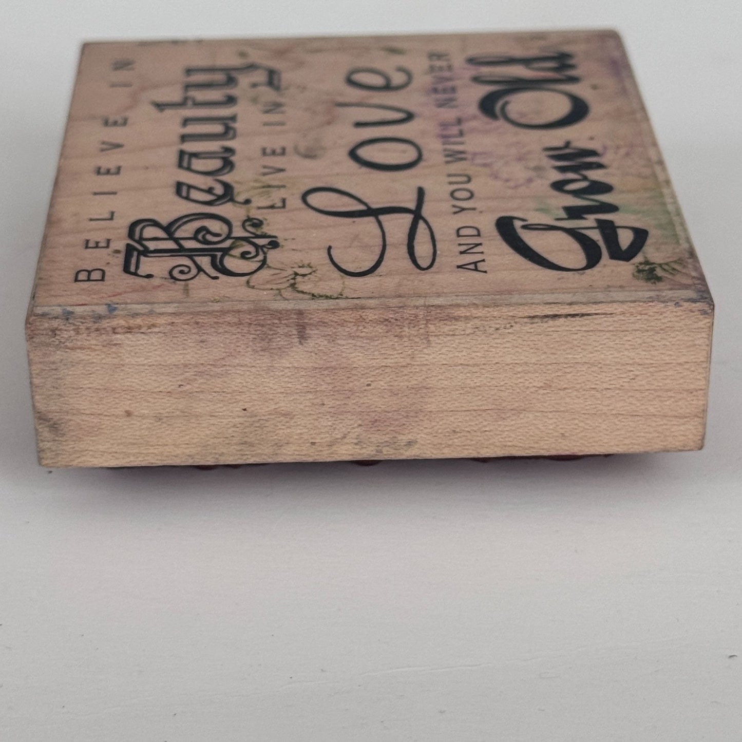 Verses Rubber Stamp Believe in Beauty Live Love Never Grow Old Cardmaking Words
