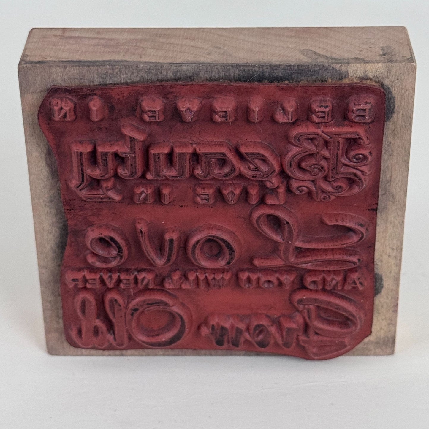 Verses Rubber Stamp Believe in Beauty Live Love Never Grow Old Cardmaking Words