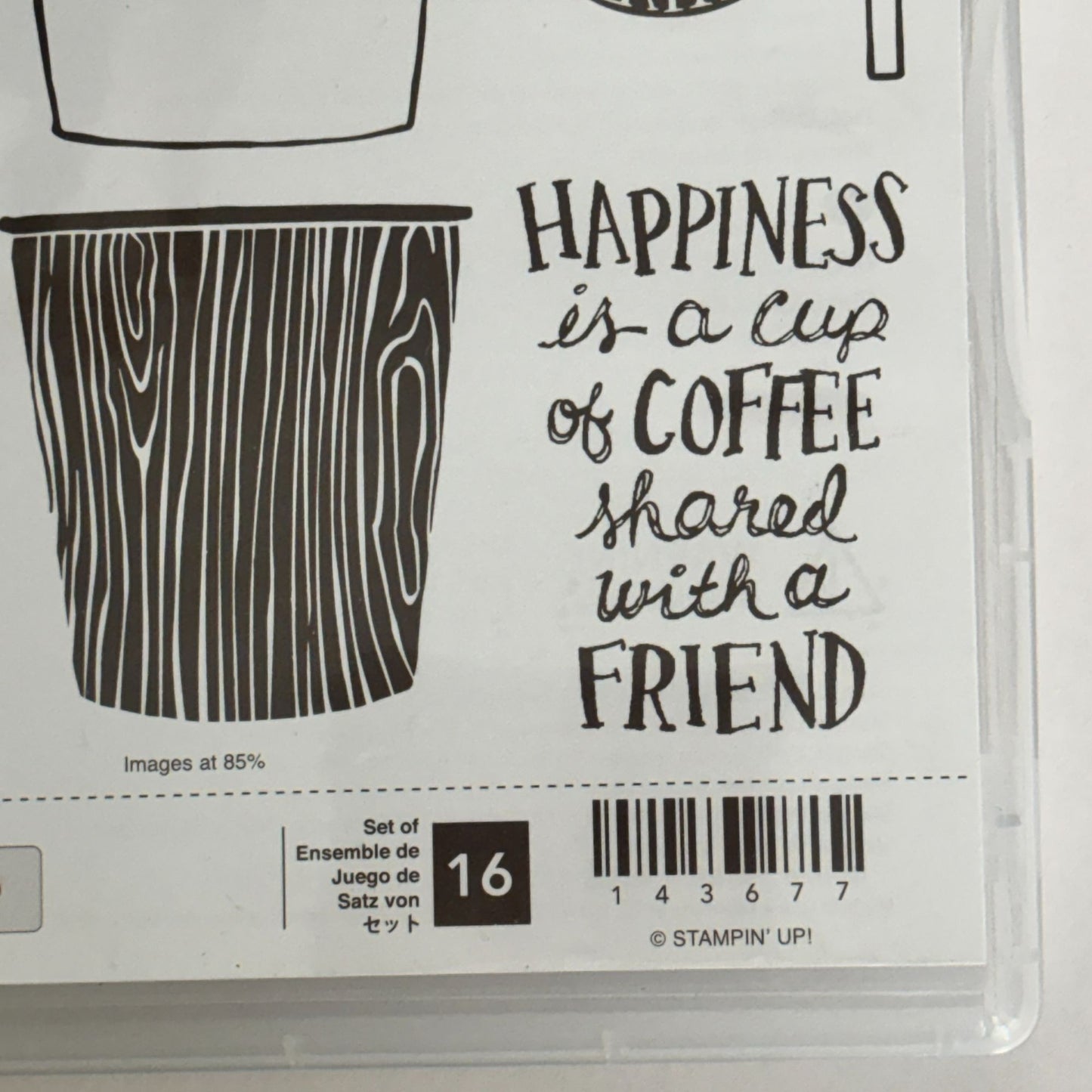Stampin Up Coffee Cafe Acrylic Stamps Thanks a Latte Friends Cardmaking Drink Ice Straw