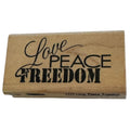 Stampendous Rubber Stamp Love Peace Freedom Words Sentiment Hippie Card Making