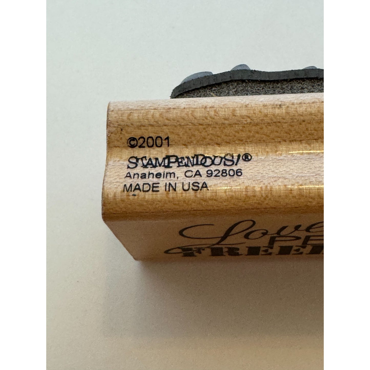 Stampendous Rubber Stamp Love Peace Freedom Words Sentiment Hippie Card Making