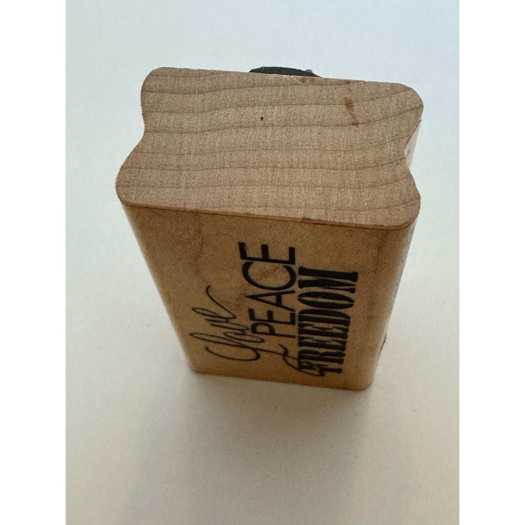 Stampendous Rubber Stamp Love Peace Freedom Words Sentiment Hippie Card Making