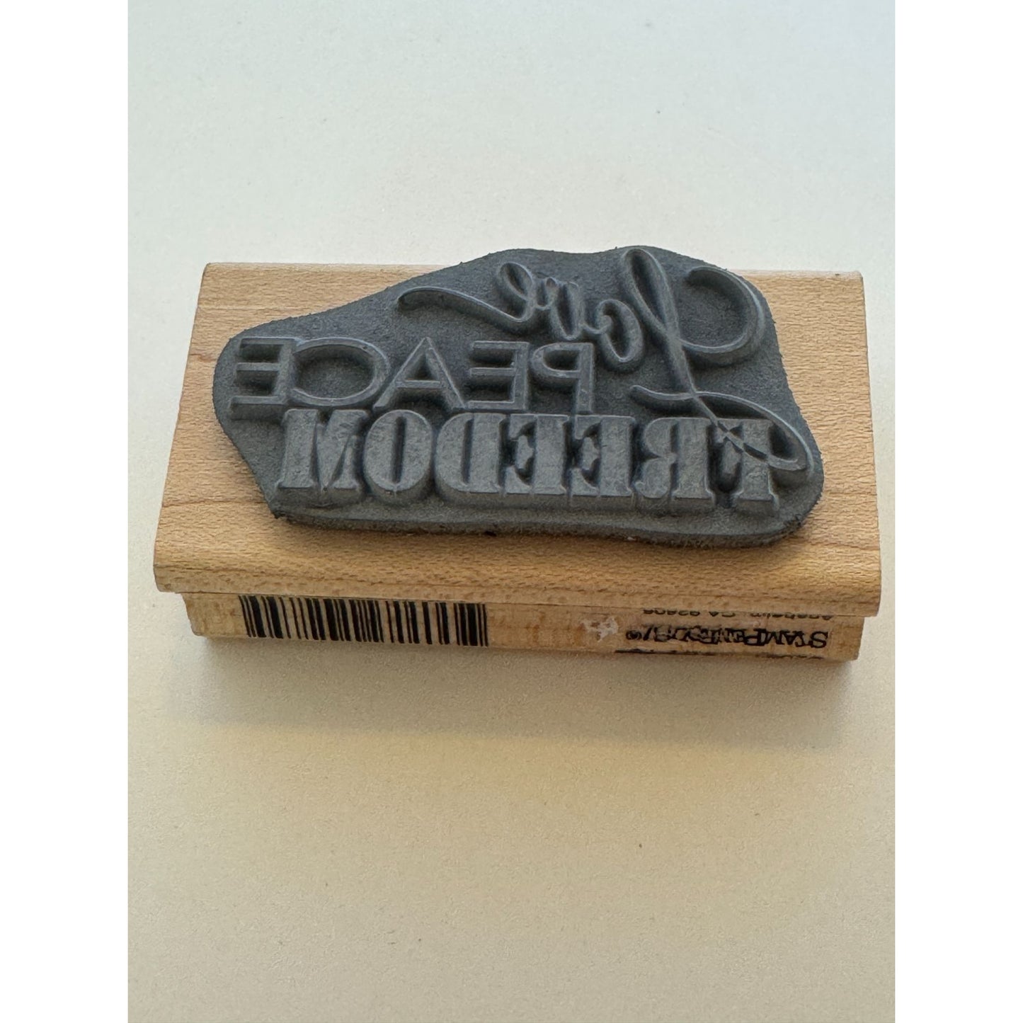 Stampendous Rubber Stamp Love Peace Freedom Words Sentiment Hippie Card Making
