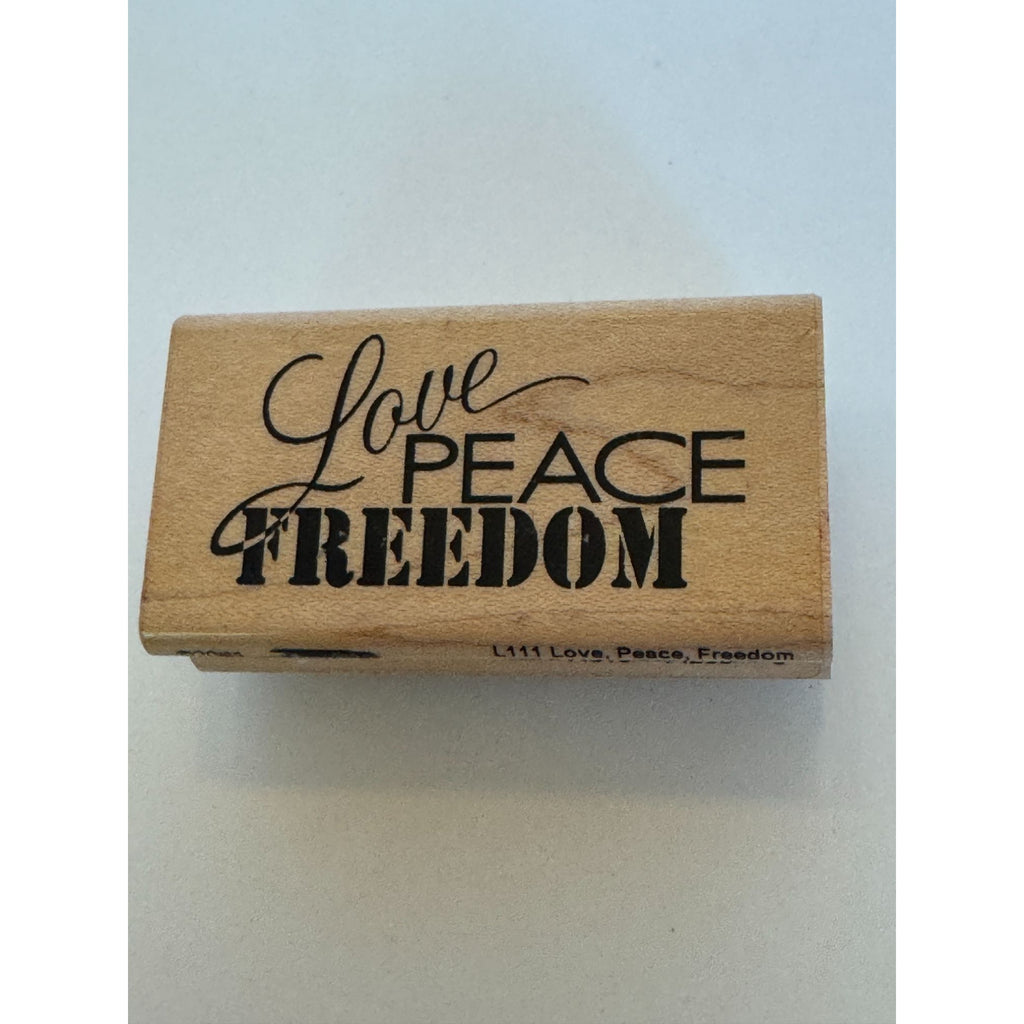 Stampendous Rubber Stamp Love Peace Freedom Words Sentiment Hippie Card Making