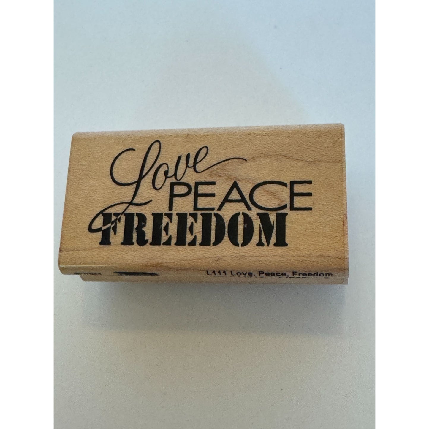 Stampendous Rubber Stamp Love Peace Freedom Words Sentiment Hippie Card Making