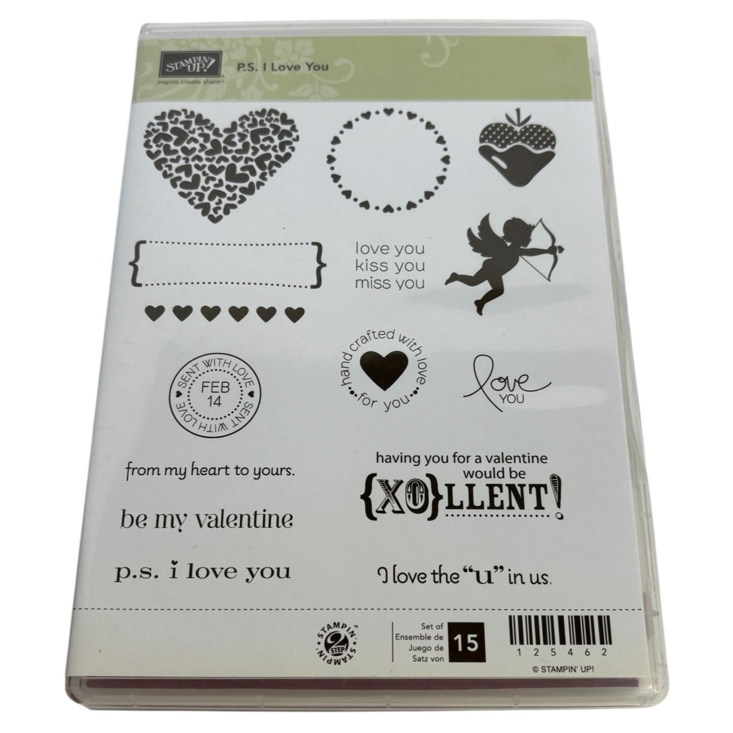 Stampin Up Valentines Day Rubber Stamps PS I Love You Set Handcrafted with Love