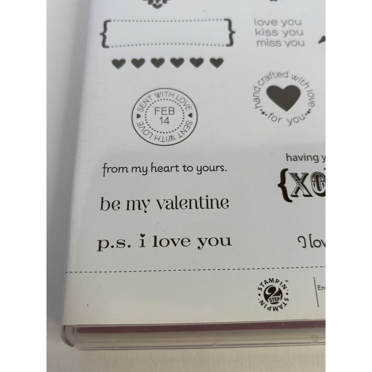 Stampin Up Valentines Day Rubber Stamps PS I Love You Set Handcrafted with Love