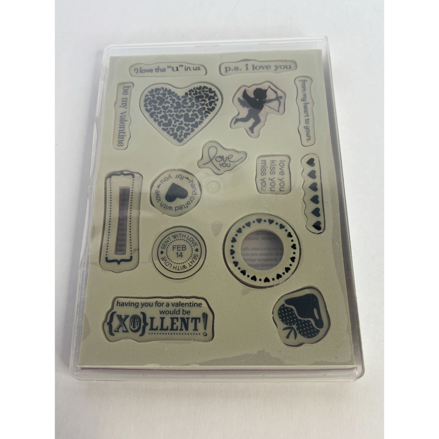 Stampin Up Valentines Day Rubber Stamps PS I Love You Set Handcrafted with Love