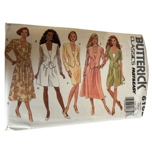 Butterick Sewing Pattern 6162 Career Skirt Suit Jacket Shorts Blazer UC 6 8 10