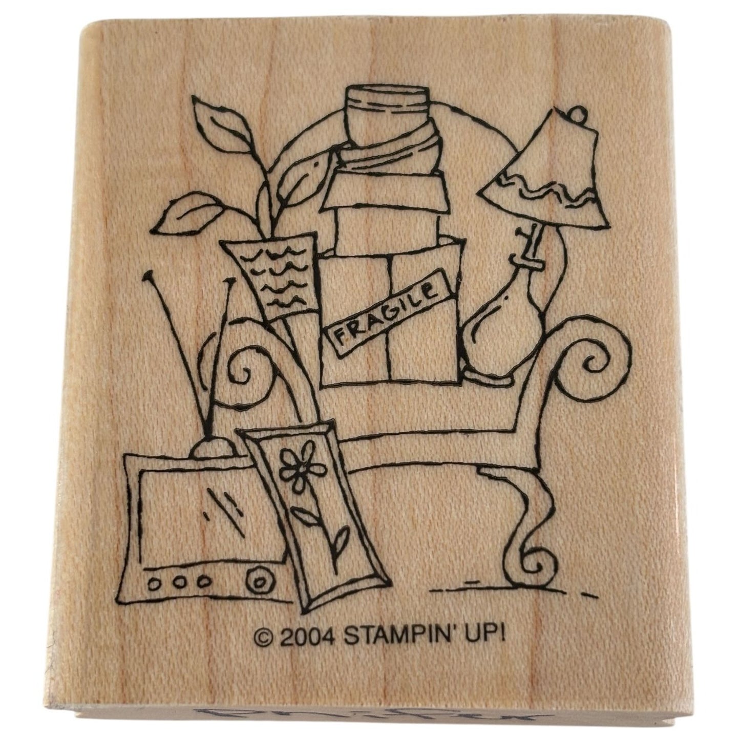 Stampin Up Rubber Stamp Fragile Box Moving Day Card Making Real Estate Realtor