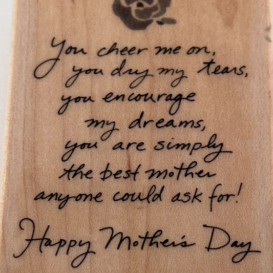 Mother’s Day Quote Rubber Stamp Inkadinkado Sentiment Card Making Words Mom Love