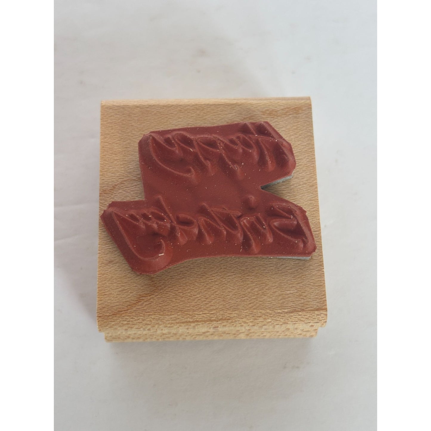 Stampin Up Wood Rubber Stamp Happy Birthday Card Making Words Sentiment Craft