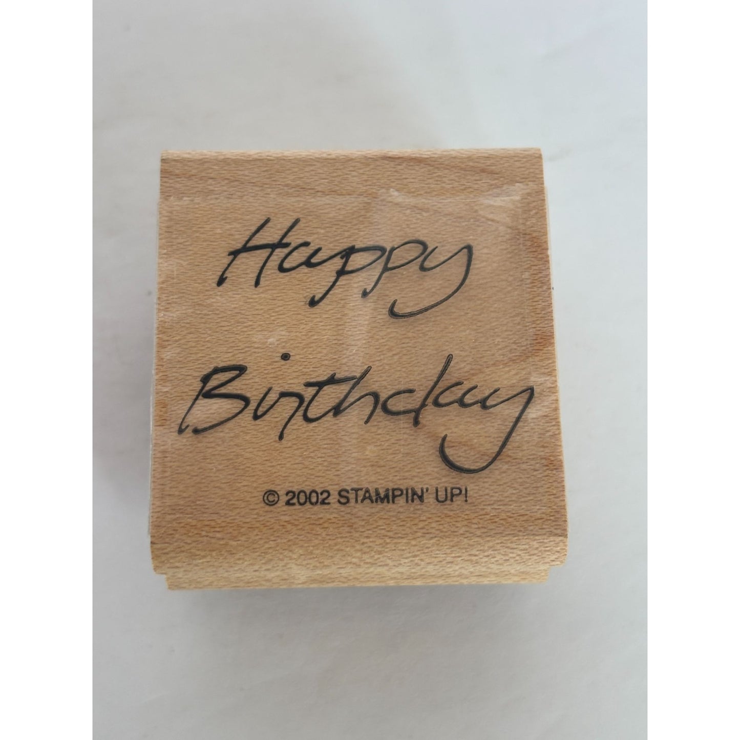 Stampin Up Wood Rubber Stamp Happy Birthday Card Making Words Sentiment Craft