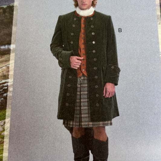 McCalls Sewing Pattern M7762 Outlander Coat Costume Mens Highland 38-44 Uncut