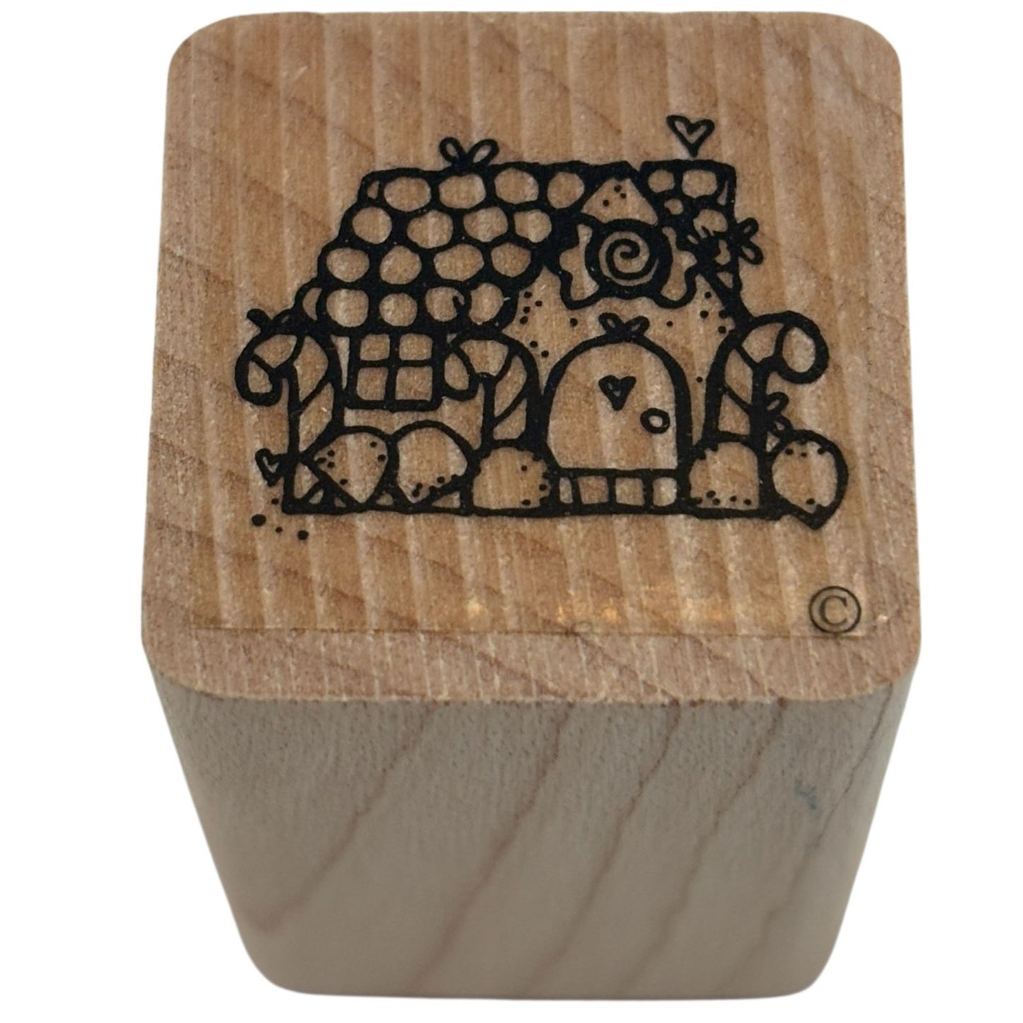 DOTS Rubber Stamp Christmas Gingerbread House Candy Gift Tag Card Making 1 Inch