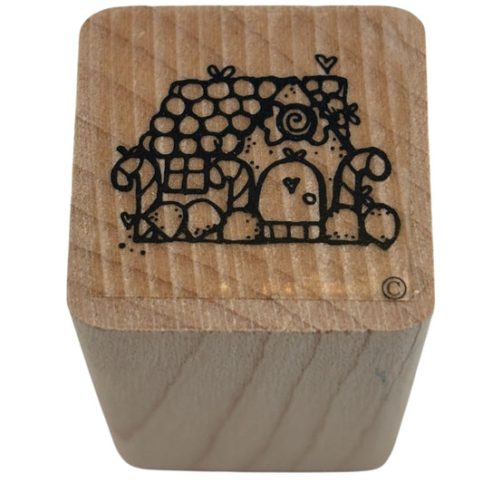 DOTS Rubber Stamp Christmas Gingerbread House Candy Gift Tag Card Making 1 Inch