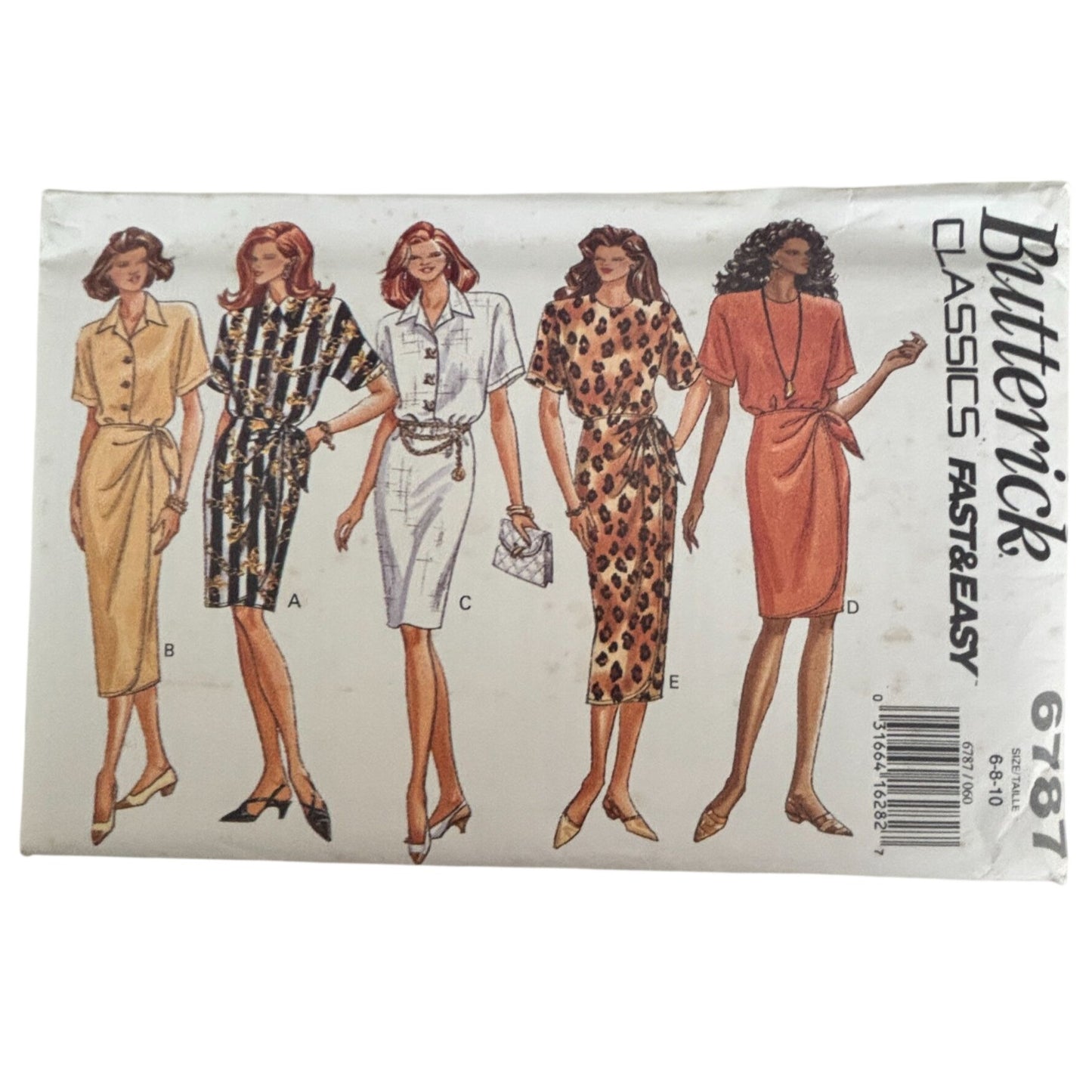 Butterick Sewing Pattern 6787 1990s Dress Suit Corporate Core Easy 6 8 10 Uncut