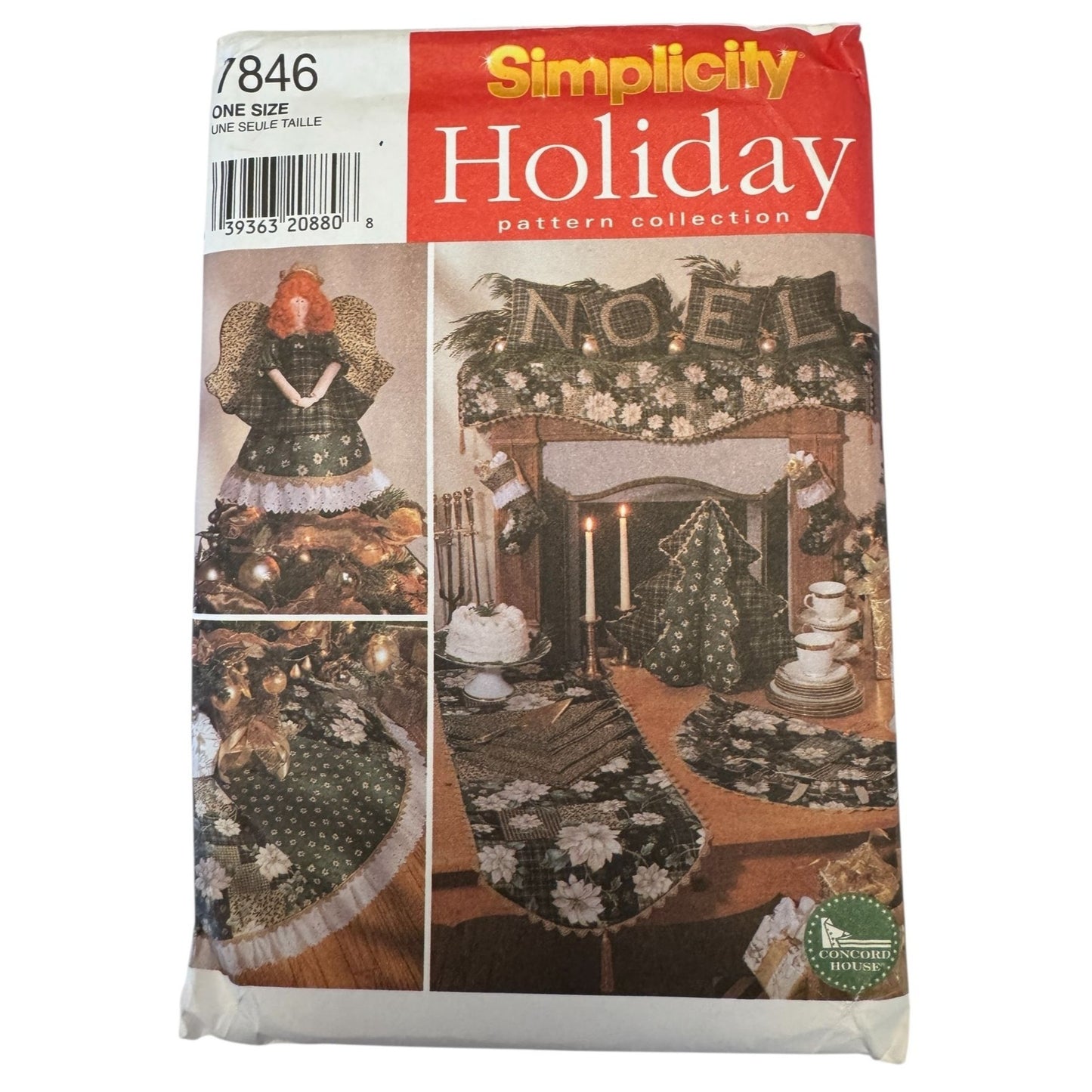 Simplicity Sewing Pattern 7846 Christmas Angel Tree Topper Mantel Scarf Stocking Uncut Table Runner