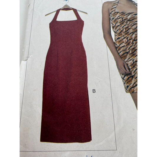 Vogue Elements Sewing Pattern 9811 Misses Halter Sheath Dress Very Easy 6-22 UC