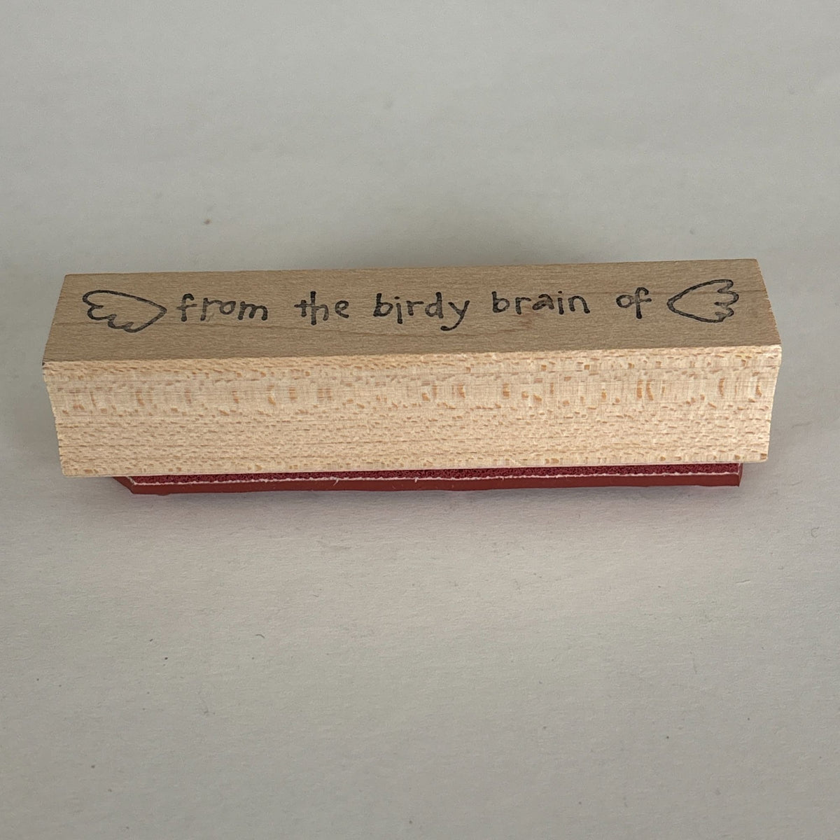 Birdy Brain Rubber Stamp Funny Phrase Wings Stamp Whimsical Card Making Words Self Deprication
