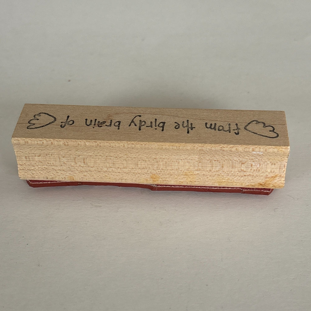 Birdy Brain Rubber Stamp Funny Phrase Wings Stamp Whimsical Card Making Words Self Deprication