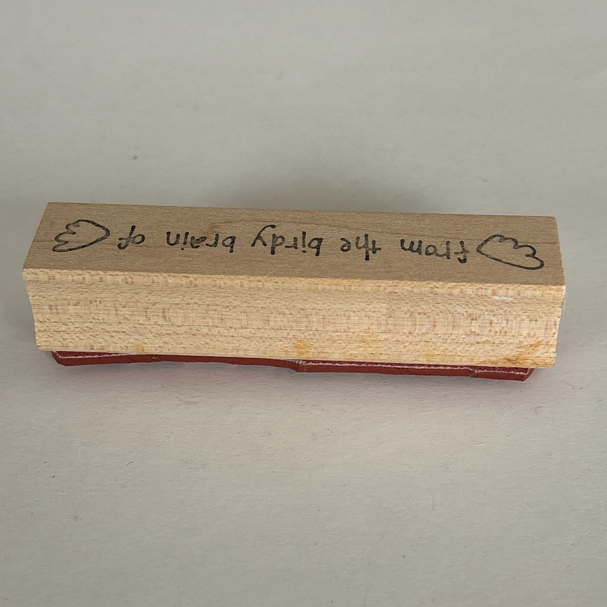 Birdy Brain Rubber Stamp Funny Phrase Wings Stamp Whimsical Card Making Words Self Deprication