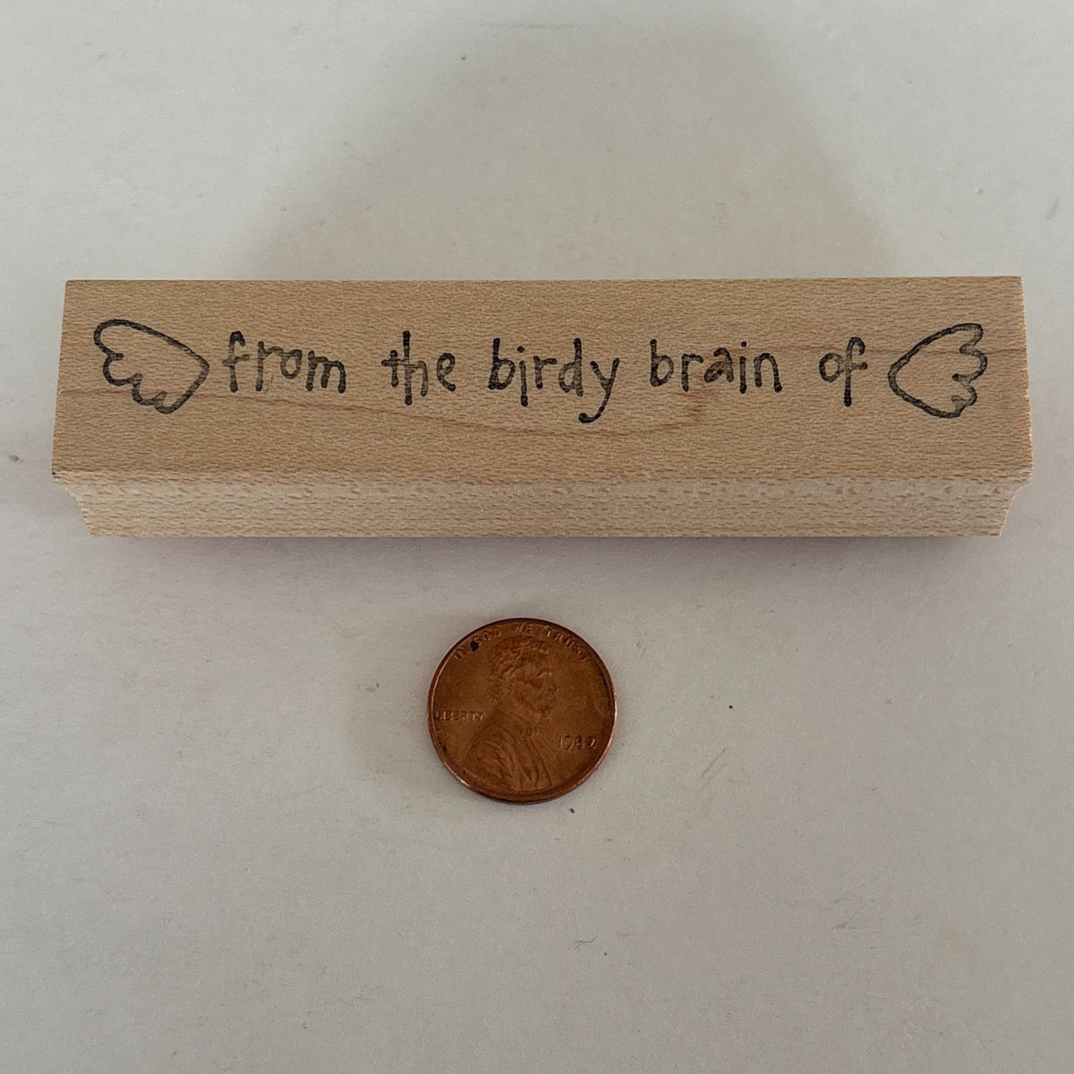 Birdy Brain Rubber Stamp Funny Phrase Wings Stamp Whimsical Card Making Words Self Deprication