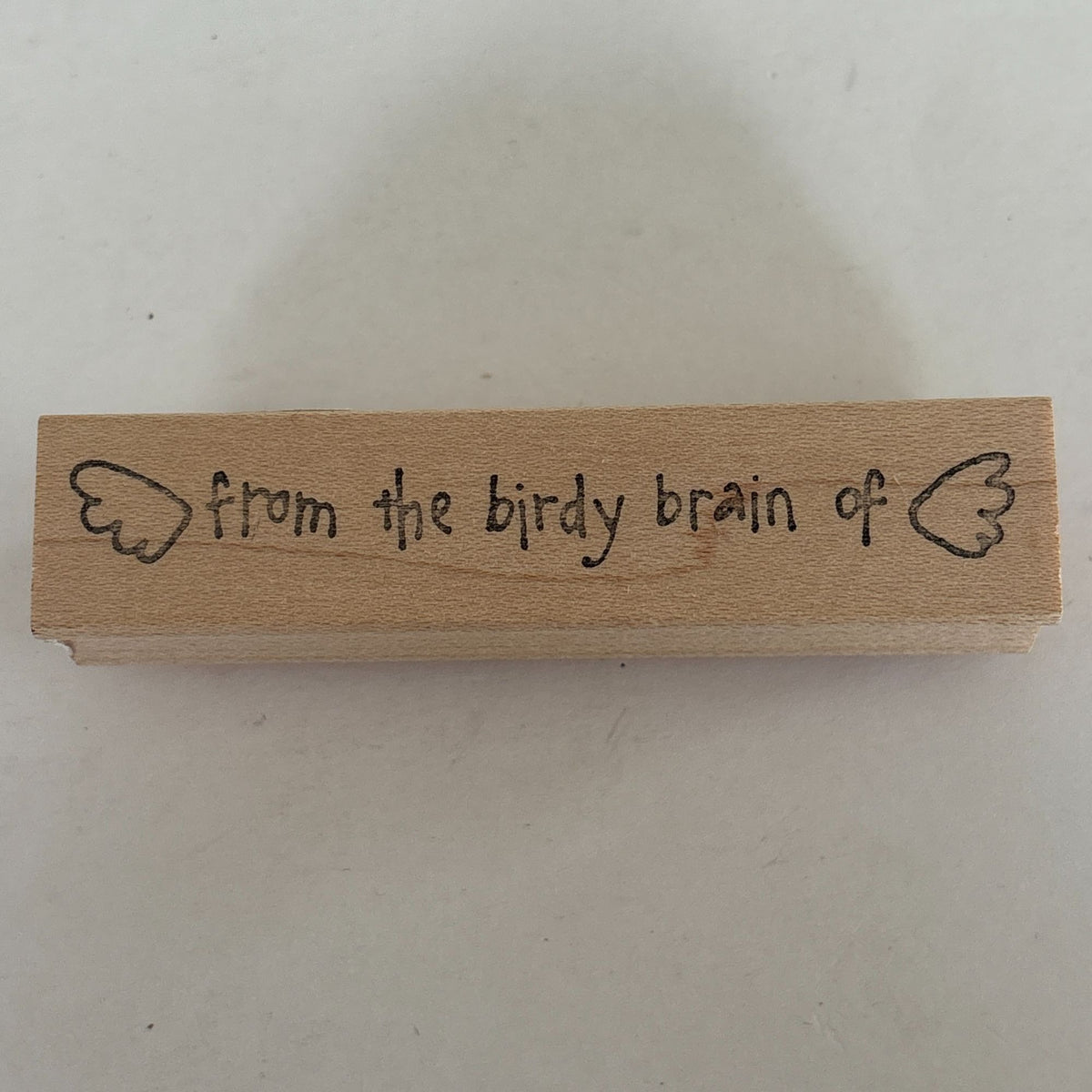 Birdy Brain Rubber Stamp Funny Phrase Wings Stamp Whimsical Card Making Words Self Deprication