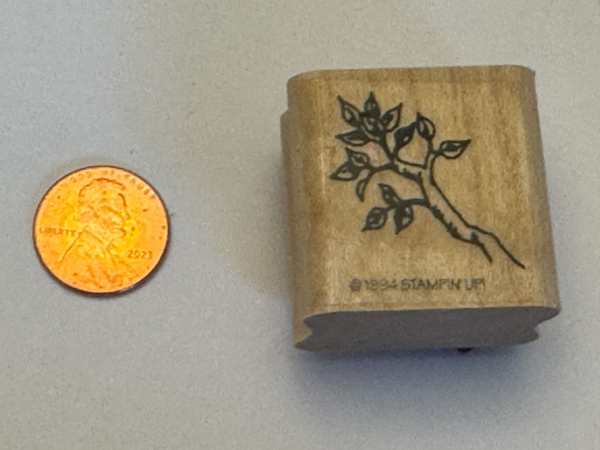 Stampin Up Rubber Stamp Tree Branch Nature Spring Leaves Leaf Cardmaking Craft