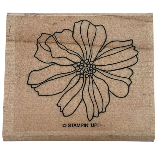 Stampin Up Wood Mounted Rubber Stamp Flower Garden Floral Nature Card Making