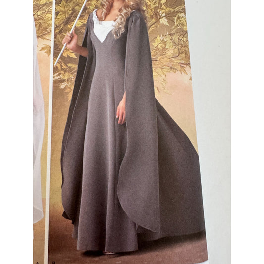Simplicity Sewing Pattern 1551 Medieval Fantasy Costume Dress Cape Sleeve 16-24