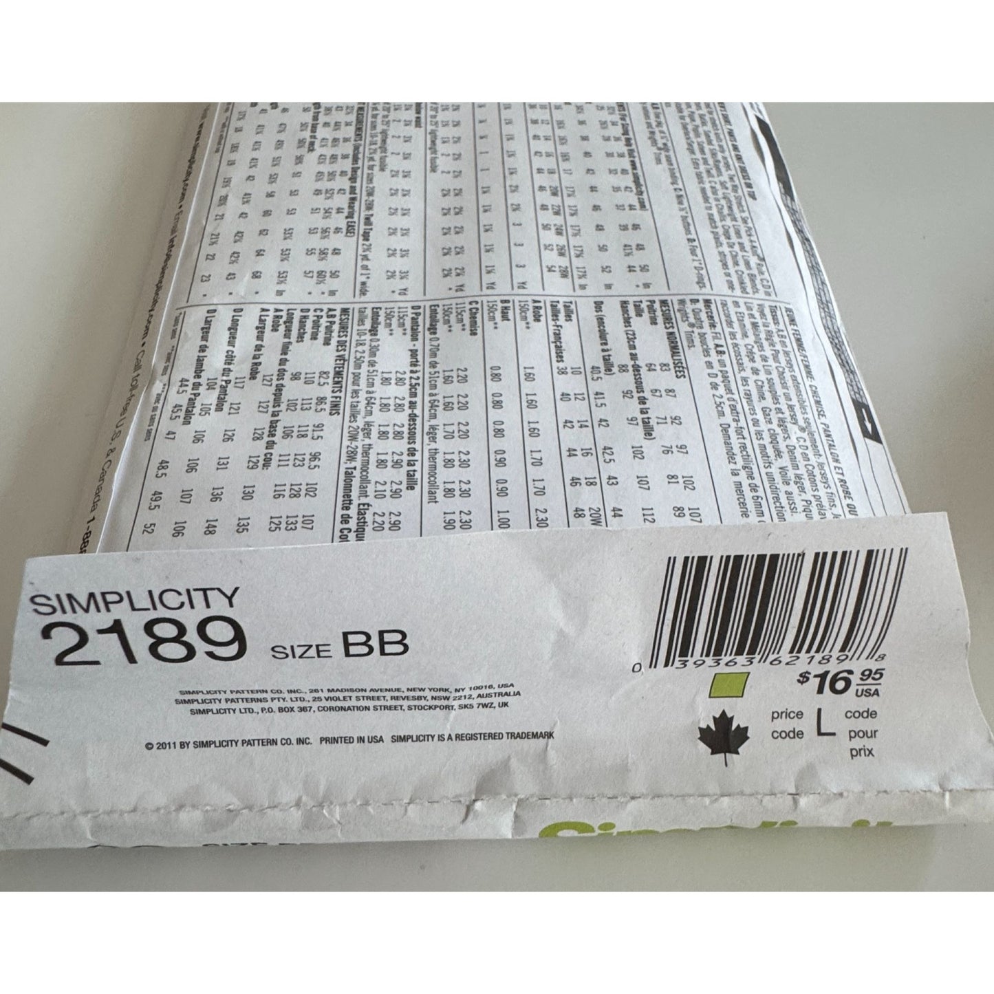 Simplicity Sewing Pattern 2189 Dress Top Pants Shirt Women Plus Size 20W-28W UC