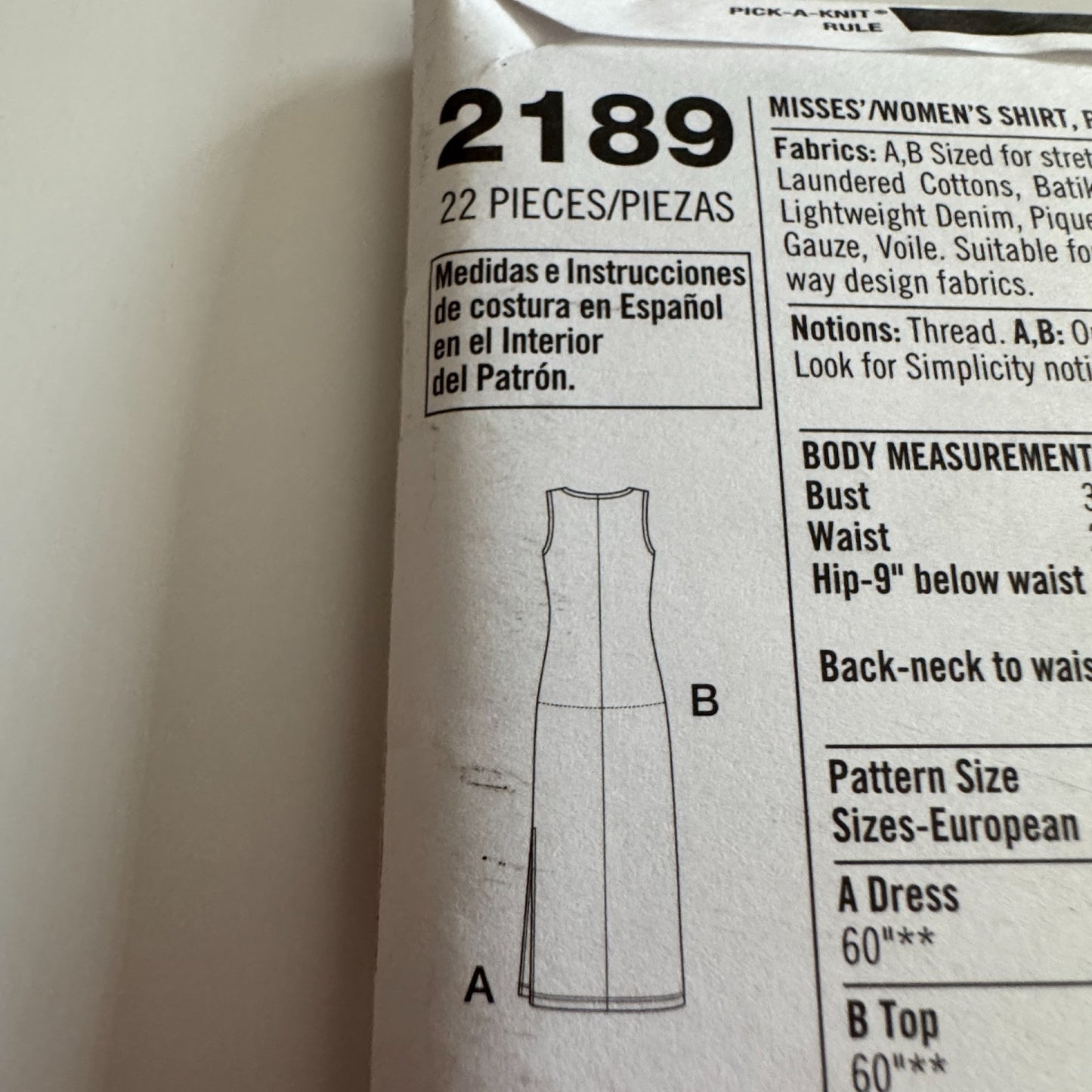 Simplicity Sewing Pattern 2189 Dress Top Pants Shirt Women Plus Size 20W-28W UC