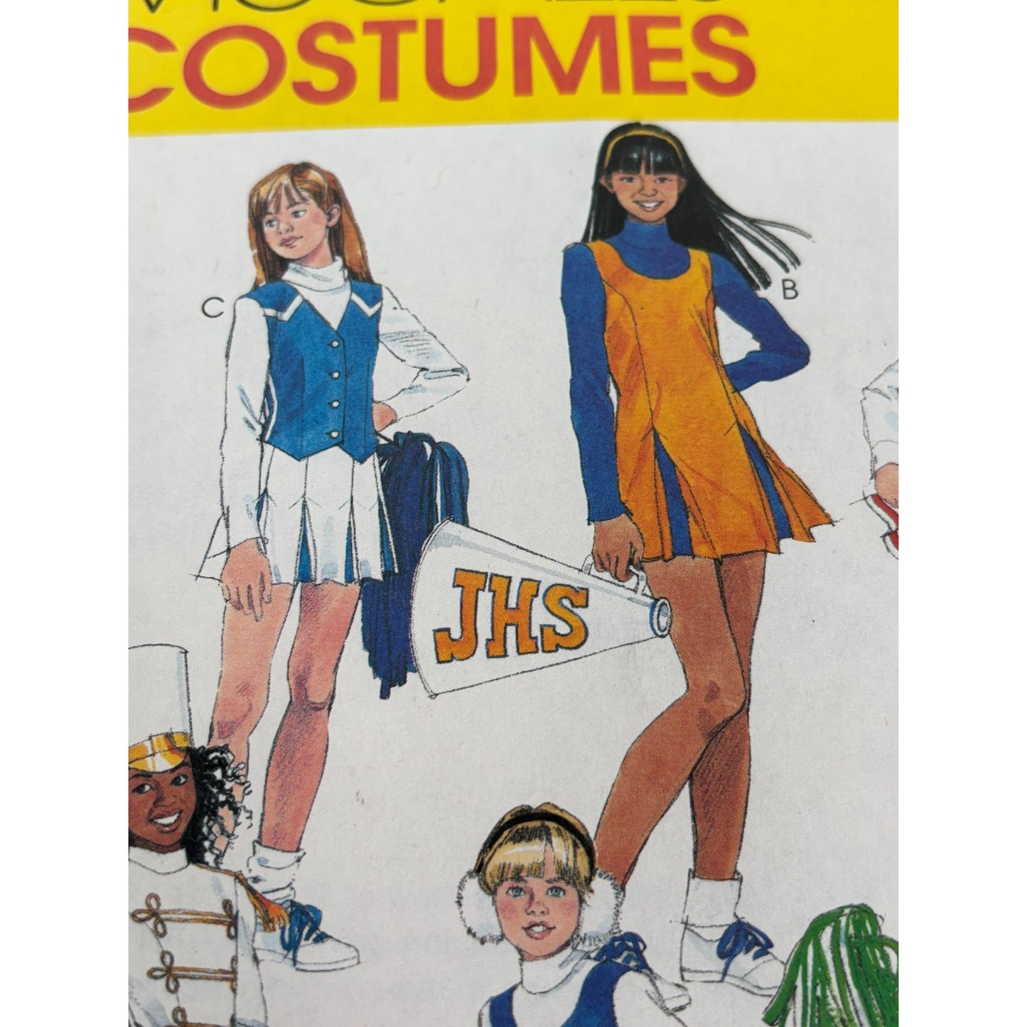 McCalls Sewing Pattern 2855 Cheerleader Majorette Costume Girls 10 12 14 Uncut