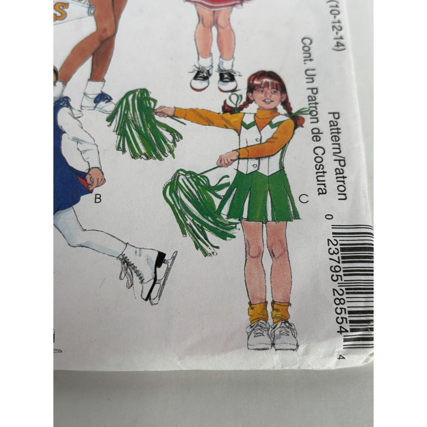 McCalls Sewing Pattern 2855 Cheerleader Majorette Costume Girls 10 12 14 Uncut