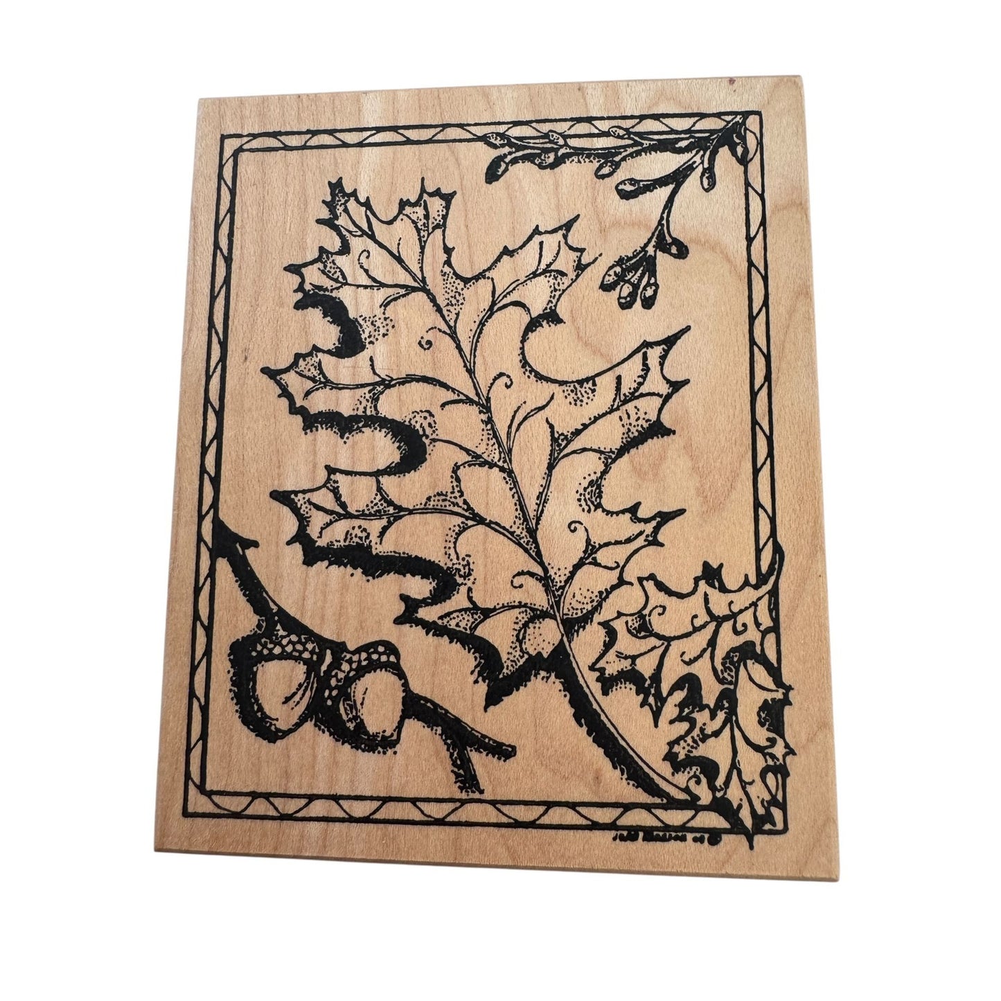 Northwoods Rubber Stamp Acorn Oak Leaf Large Fall NatureThanksgiving Card Making