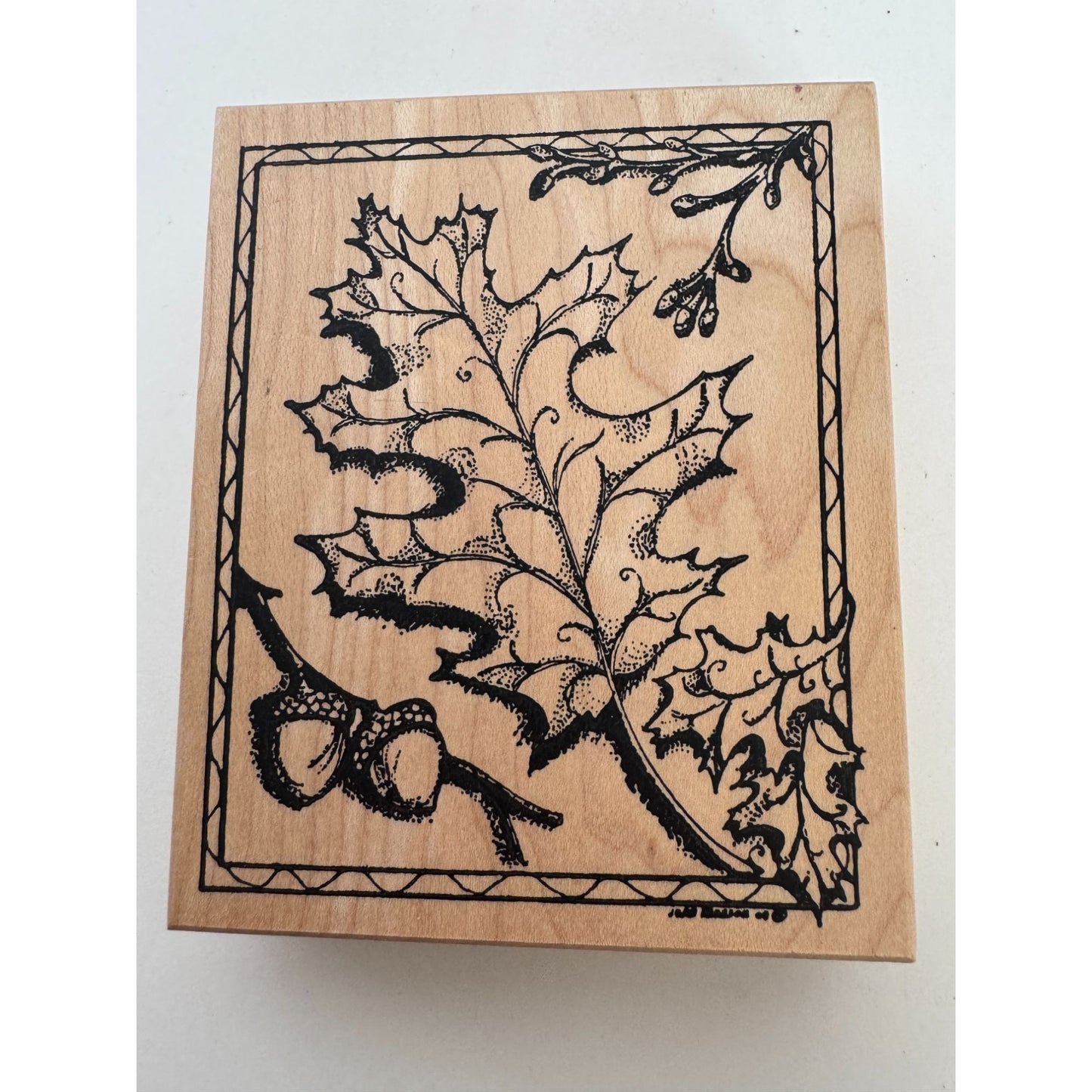 Northwoods Rubber Stamp Acorn Oak Leaf Large Fall NatureThanksgiving Card Making