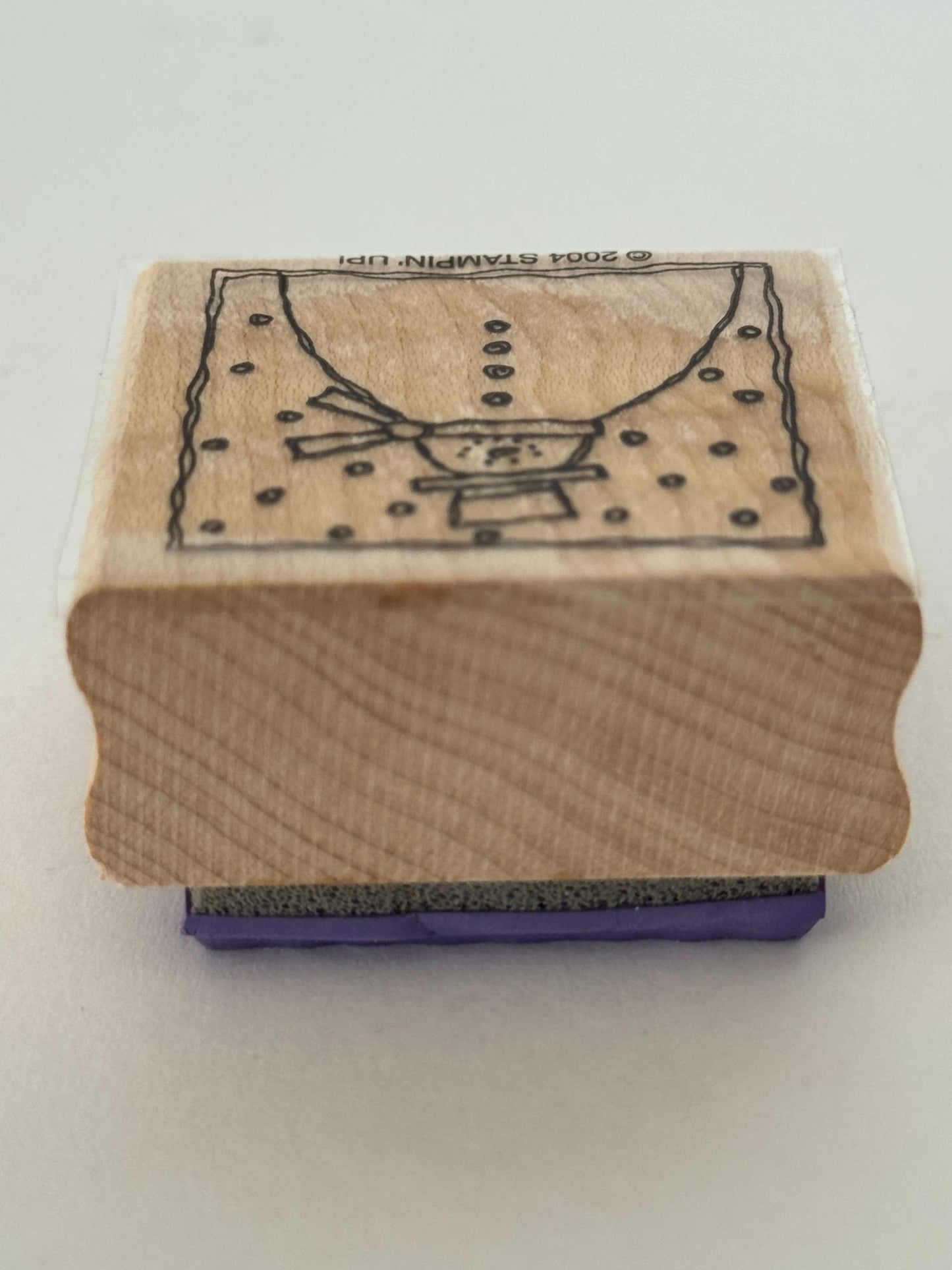 Stampin Up Wooden Rubber Stamp Snowman Square Christmas Card Making Winter Craft