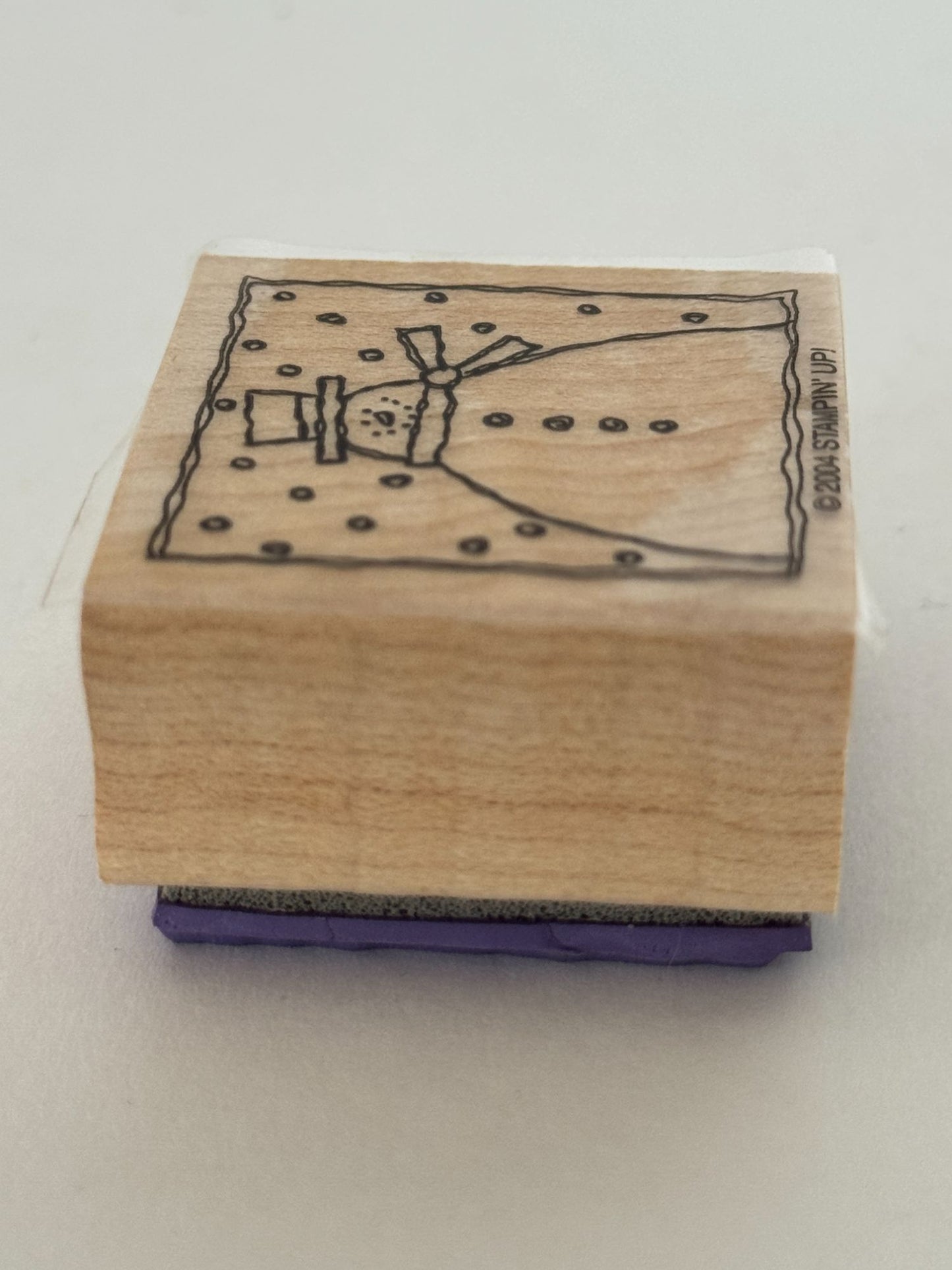 Stampin Up Wooden Rubber Stamp Snowman Square Christmas Card Making Winter Craft