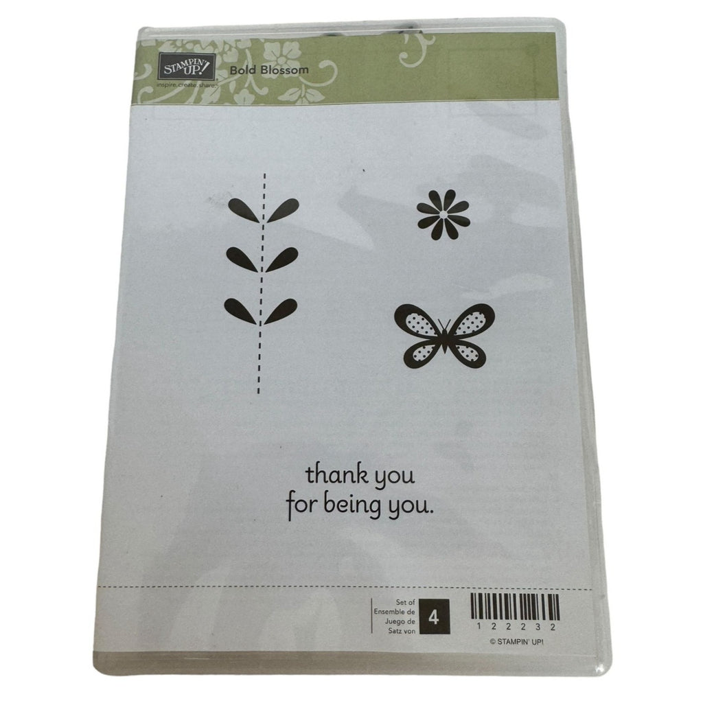 Stampin Up Bold Blossom Stamp Set Thank You for Being You Flower Stem Butterfly