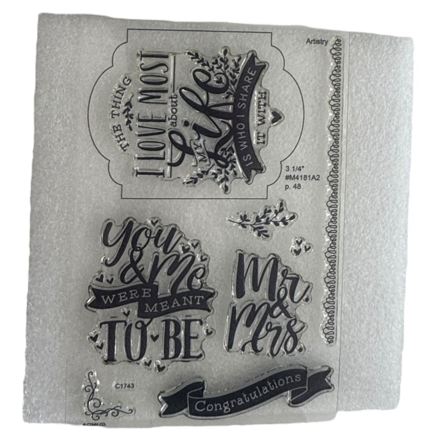 CTMH My Acrylix Acrylic Stamp Set Meant to Be Mr and Mrs Anniversary Card Making