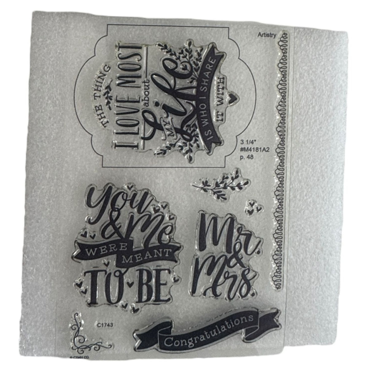 CTMH My Acrylix Acrylic Stamp Set Meant to Be Mr and Mrs Anniversary Card Making