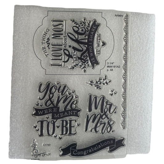 CTMH My Acrylix Acrylic Stamp Set Meant to Be Mr and Mrs Anniversary Card Making