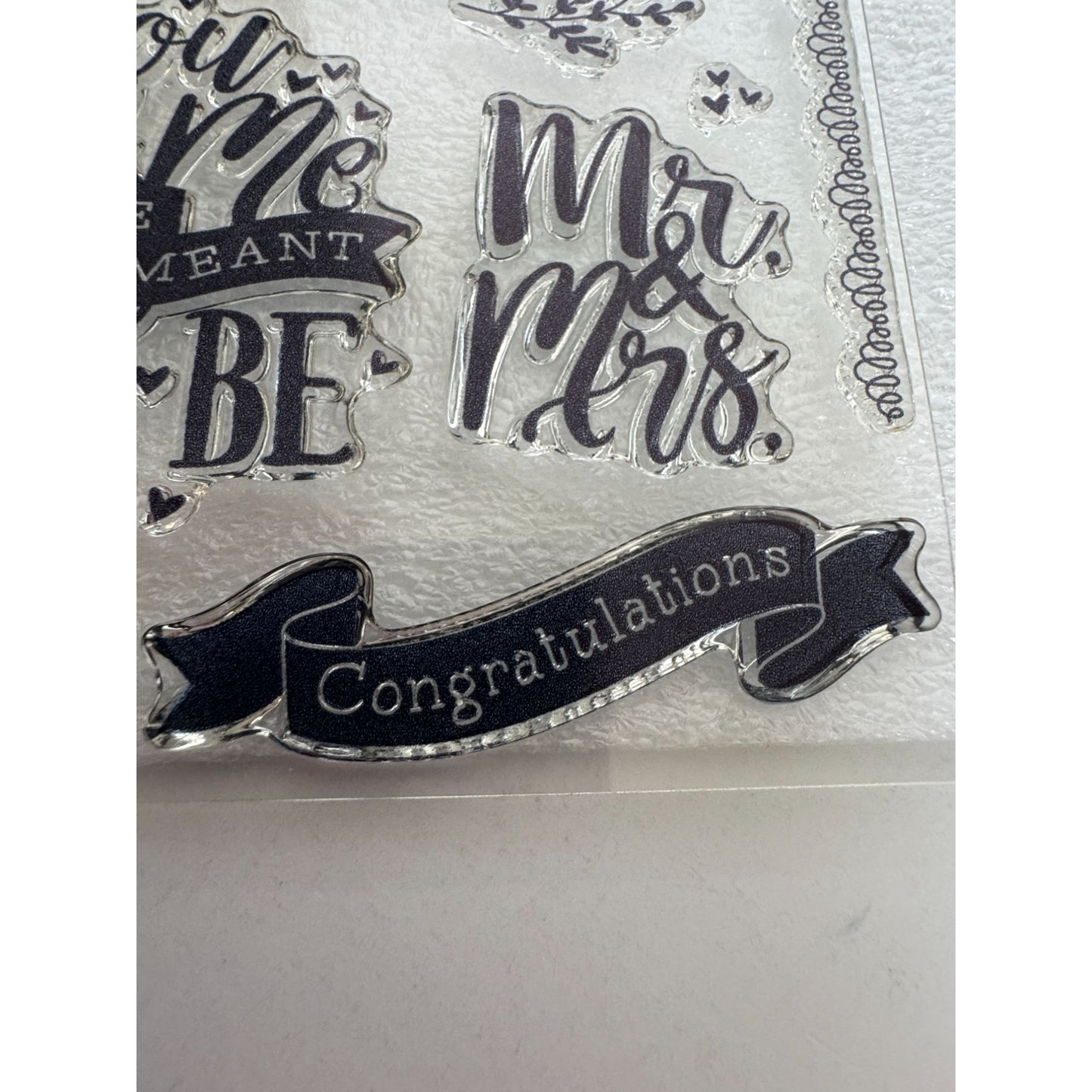 CTMH My Acrylix Acrylic Stamp Set Meant to Be Mr and Mrs Anniversary Card Making