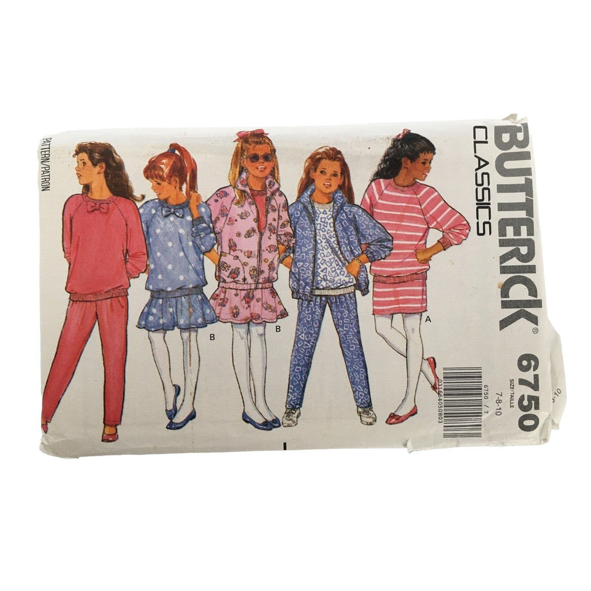 Butterick Sewing Pattern 6750 Girls Jacket Pullover Top Skirt Pants Sz 7-10 UC
