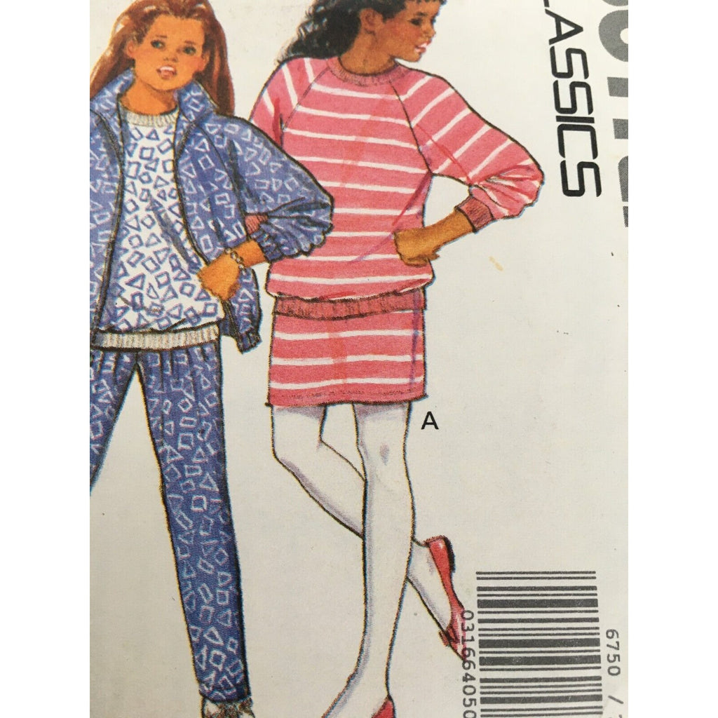 Butterick Sewing Pattern 6750 Girls Jacket Pullover Top Skirt Pants Sz 7-10 UC